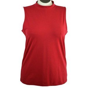 Christopher & Banks Sleeveless Red Mock Neck Tank Top Size X CJ NWT Shirt